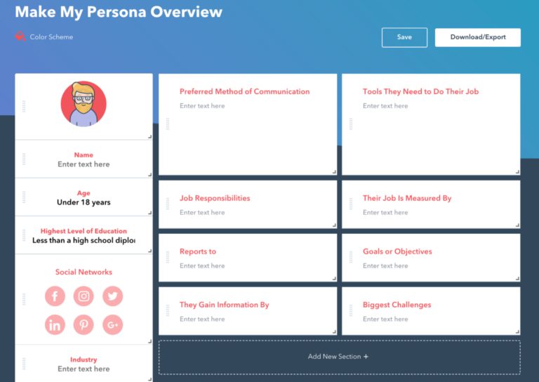 Hubspot buyer persona tool